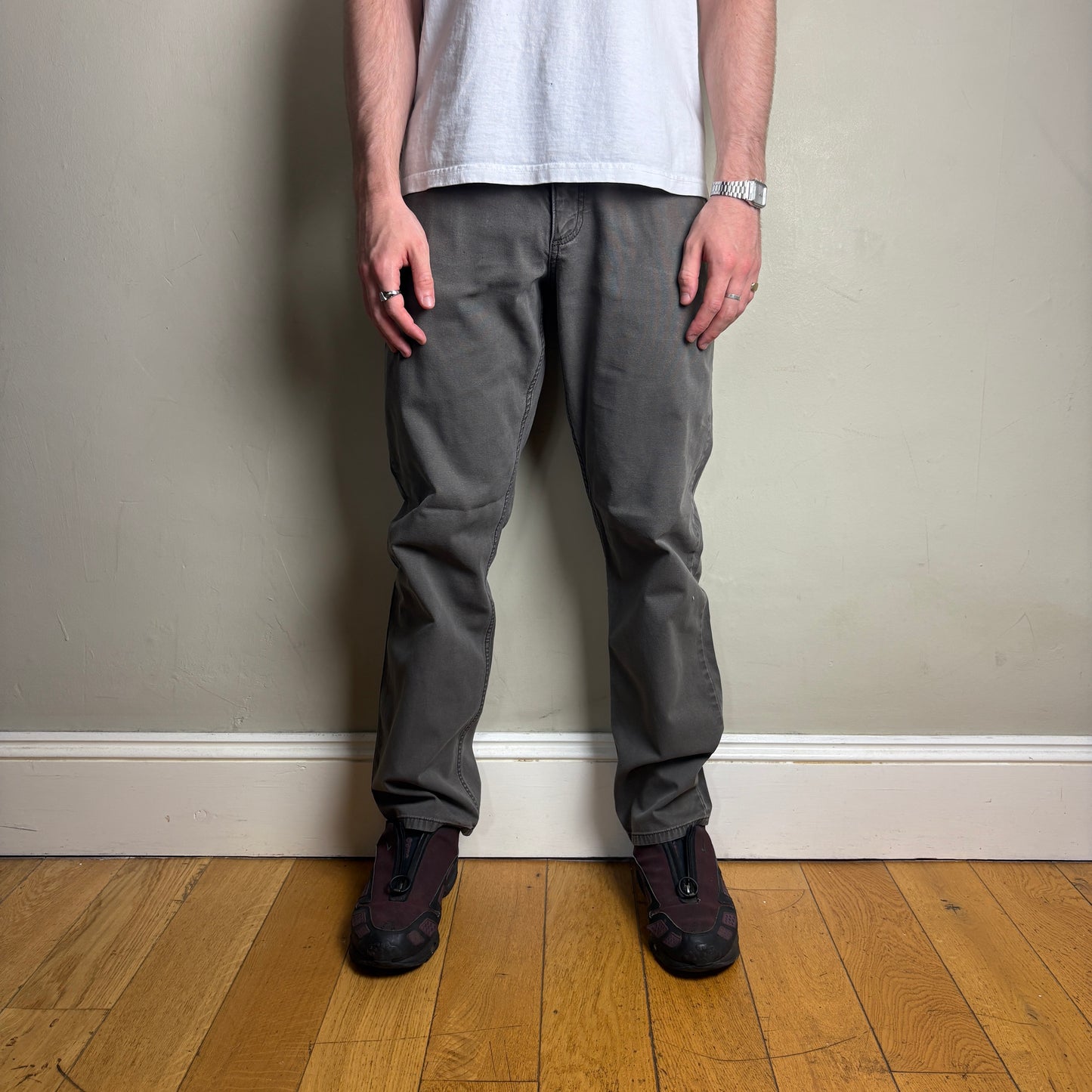 Vintage Carhartt Grey Workwear Carpenter Baggy Trousers - 34R