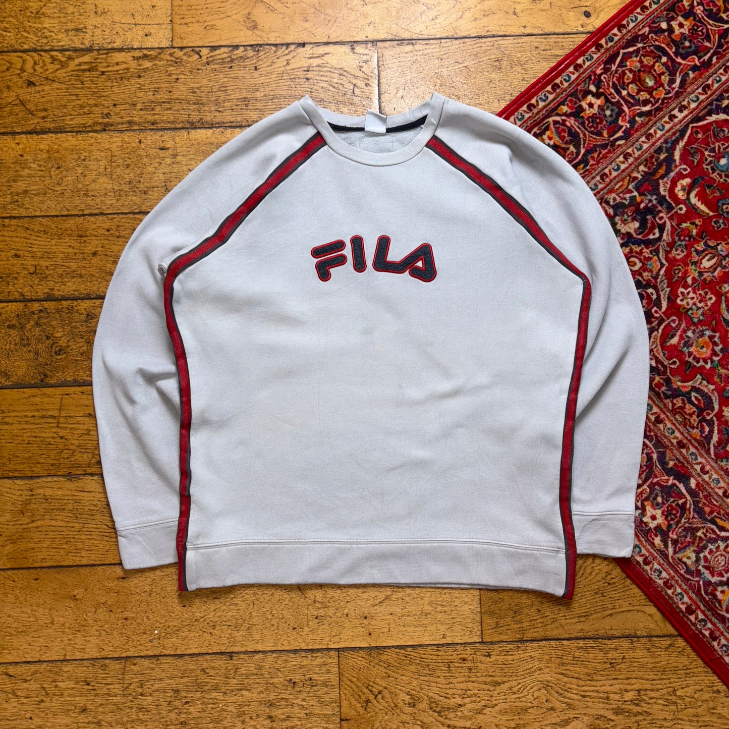 Vintage Fila Light Blue Embroidered Sweatshirt - XL