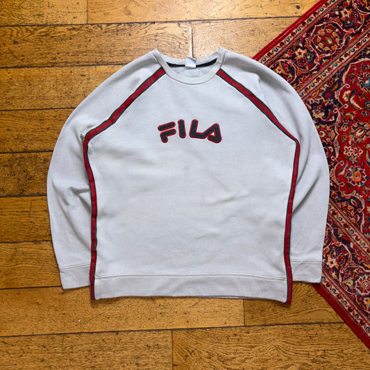Vintage Fila Light Blue Embroidered Sweatshirt - XL