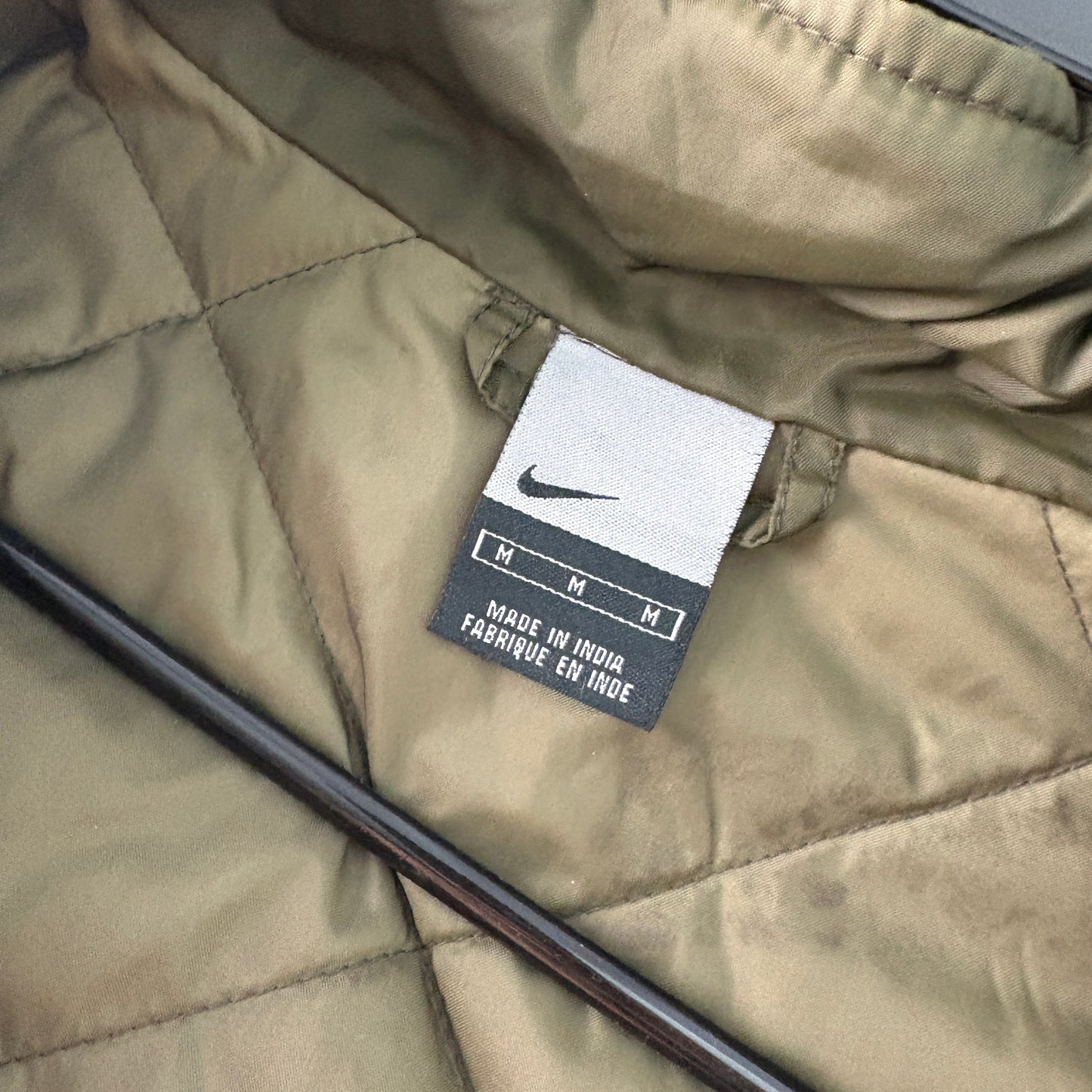 Vintage Nike 00s Y2K Swoosh Green Parka Coat Puffer Jacket - M