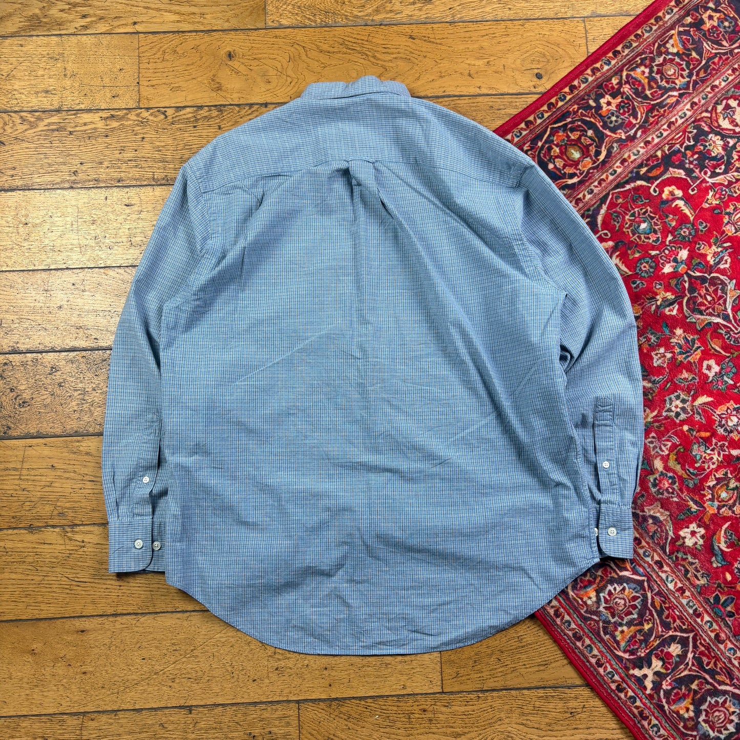 Vintage Nautica Blue Check Embroidered Shirt - L