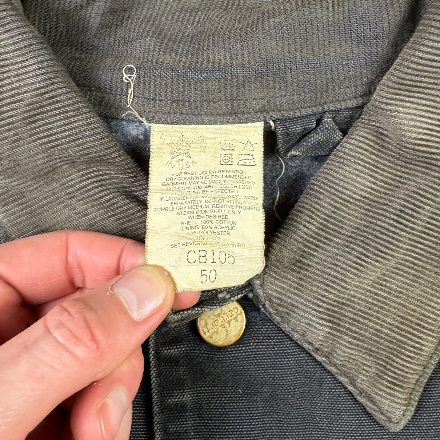 Vintage 1998 Carhartt Black Michigan Chore Workwear Jacket - XL