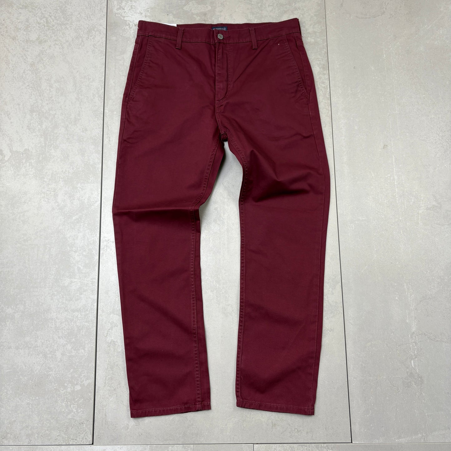 Vintage Levis Straight Burgundy Chino Denim Jeans - 34