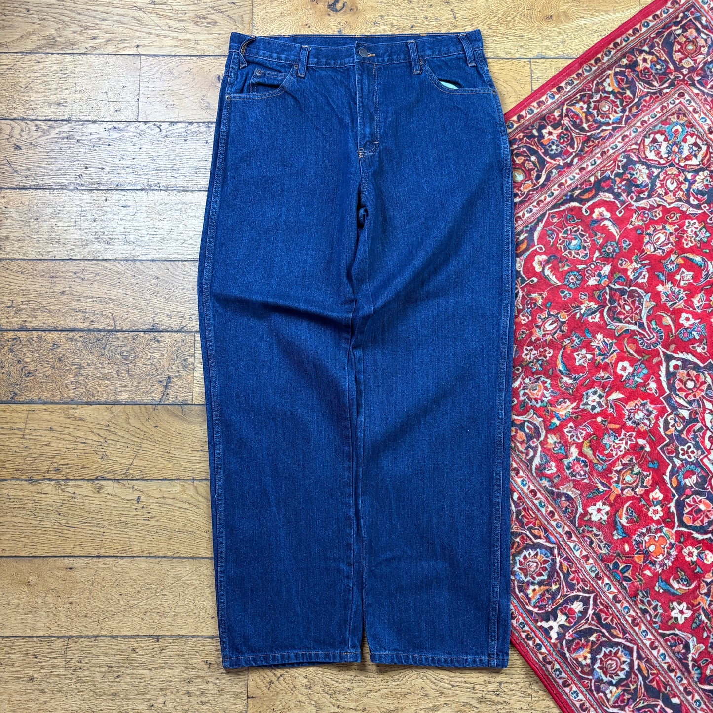 Vintage Dickies Workwear Carpenter Baggy Blue Jeans - 36