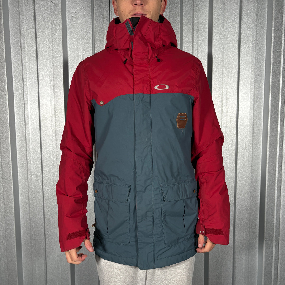 Oakley Red Grey Ski Snow Thinsulate Technical Jacket Coat - S