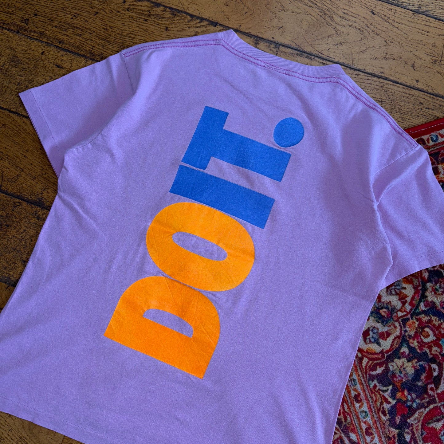 Vintage 80s Nike Just Do It Pink Purple Single Stitch Graphic T-Shirt - M