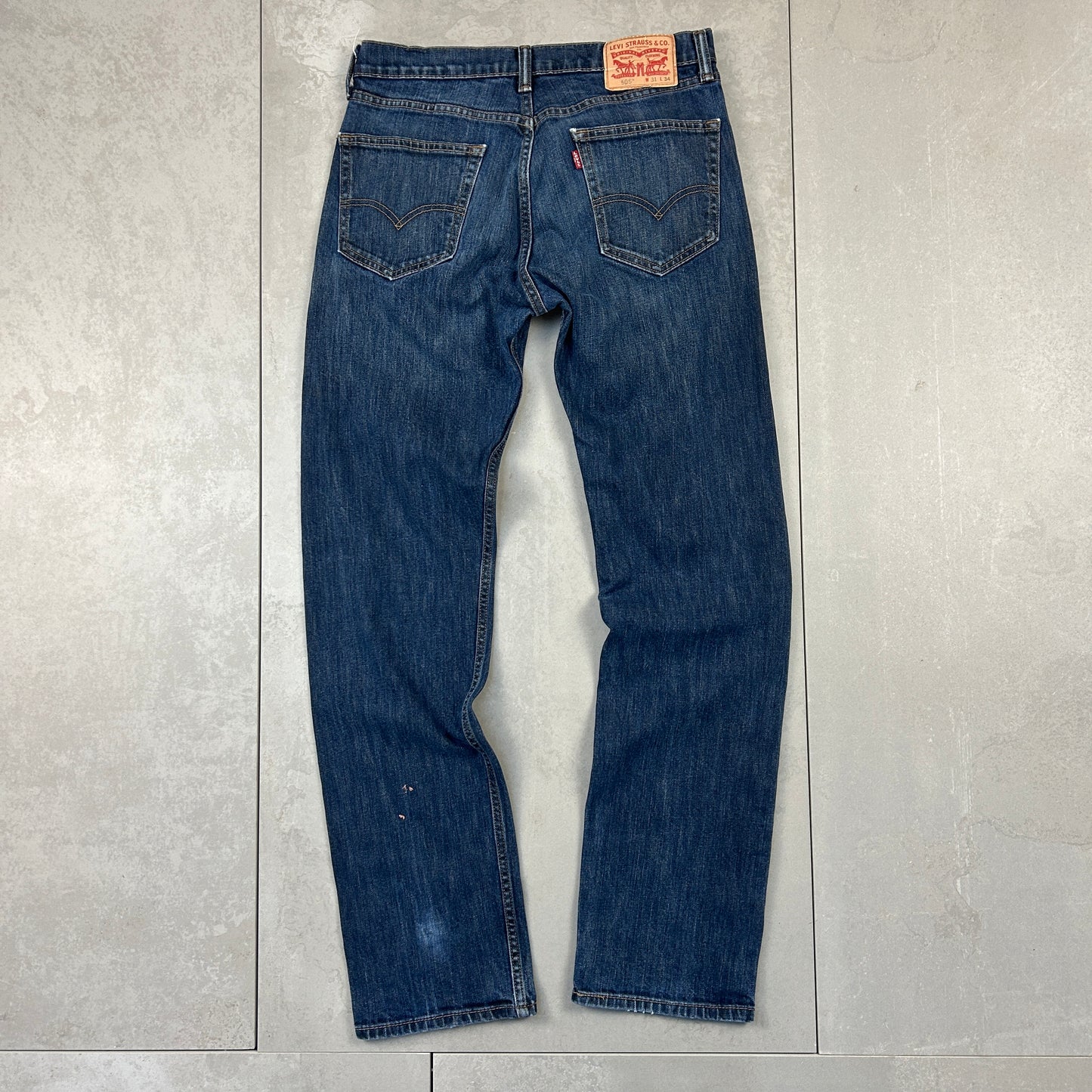 Vintage Levis 505 Straight Dark Blue Denim Jeans - 31
