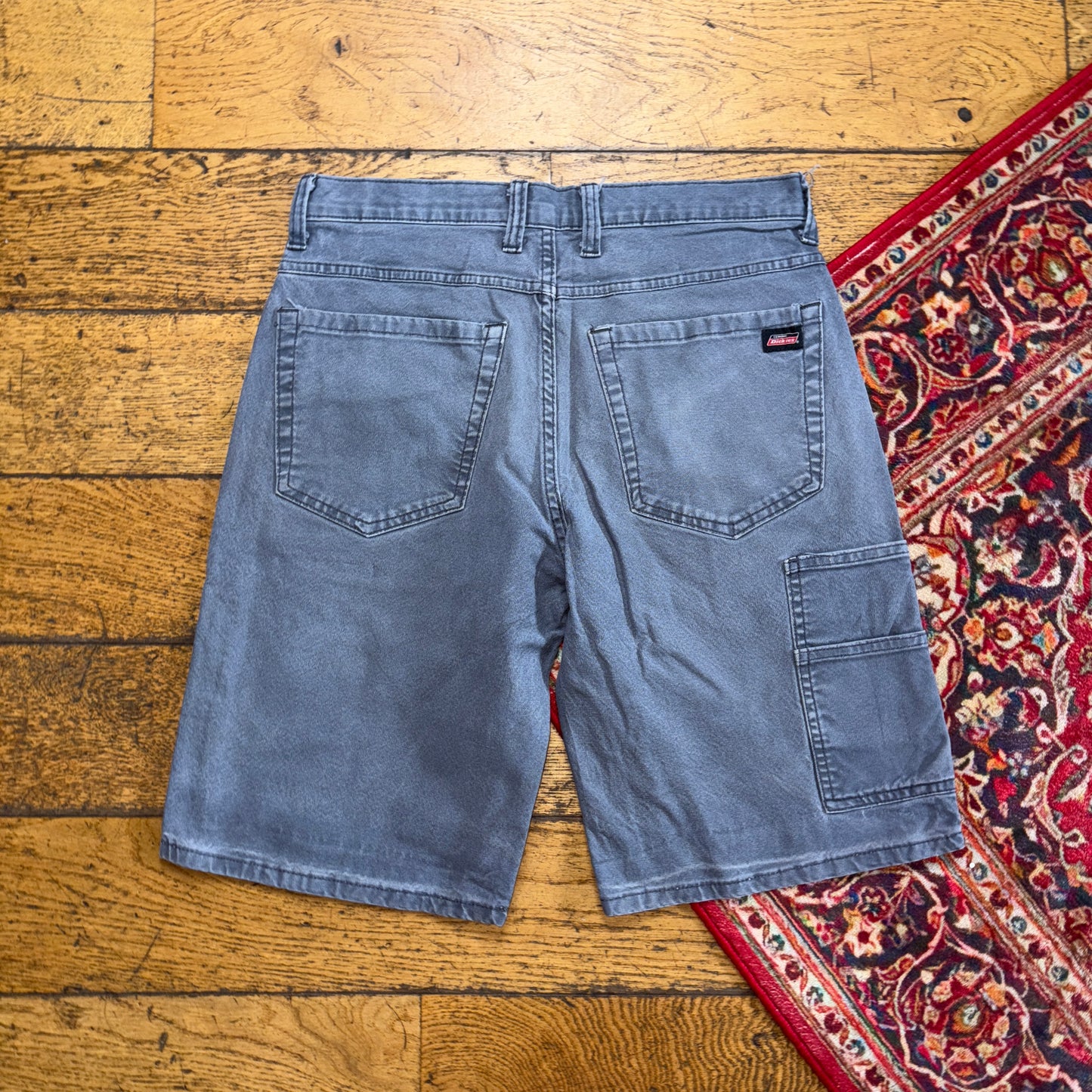 Vintage Dickies Workwear Carpenter Grey Baggy Shorts - 30