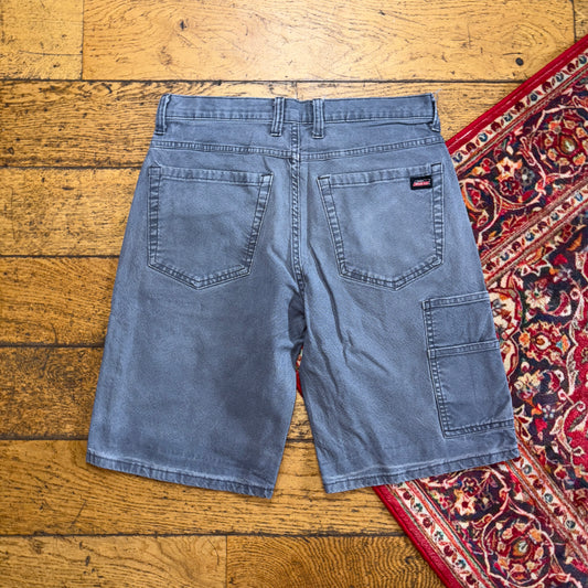Vintage Dickies Workwear Carpenter Grey Baggy Shorts - 30