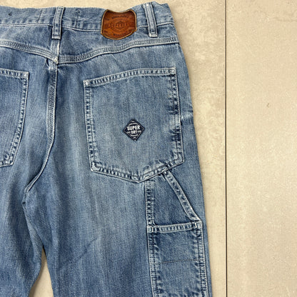 Vintage Superdry Carpenter Y2K Baggy Blue Denim Jeans - 30