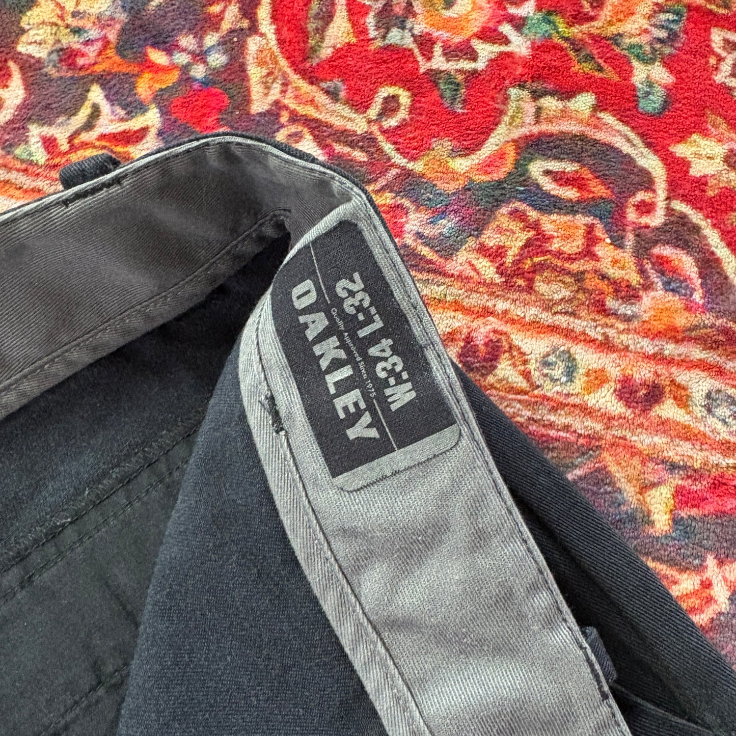 VIntage Oakley Embroidered Black Loose Chino Smart Trousers - 36R