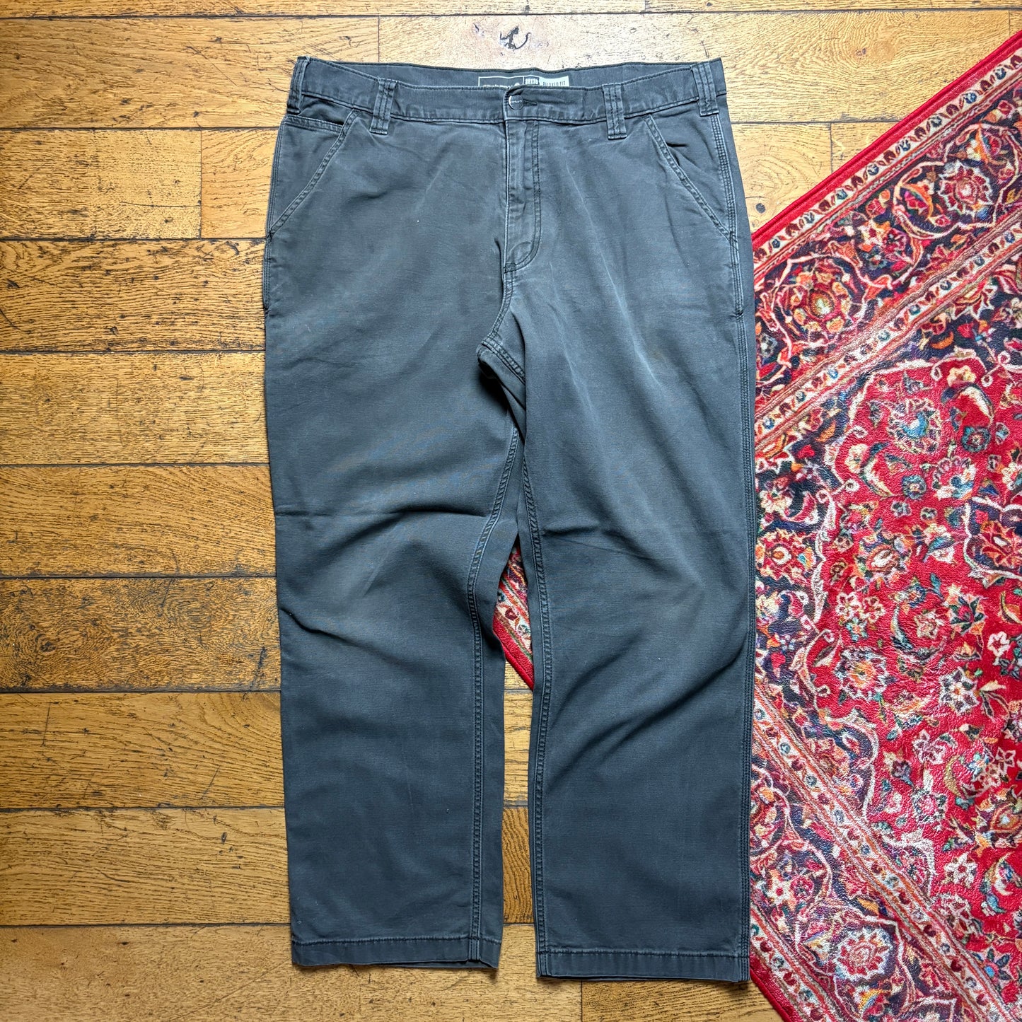 Vintage Carhartt Workwear Carpenter Grey Baggy Trousers - 38S