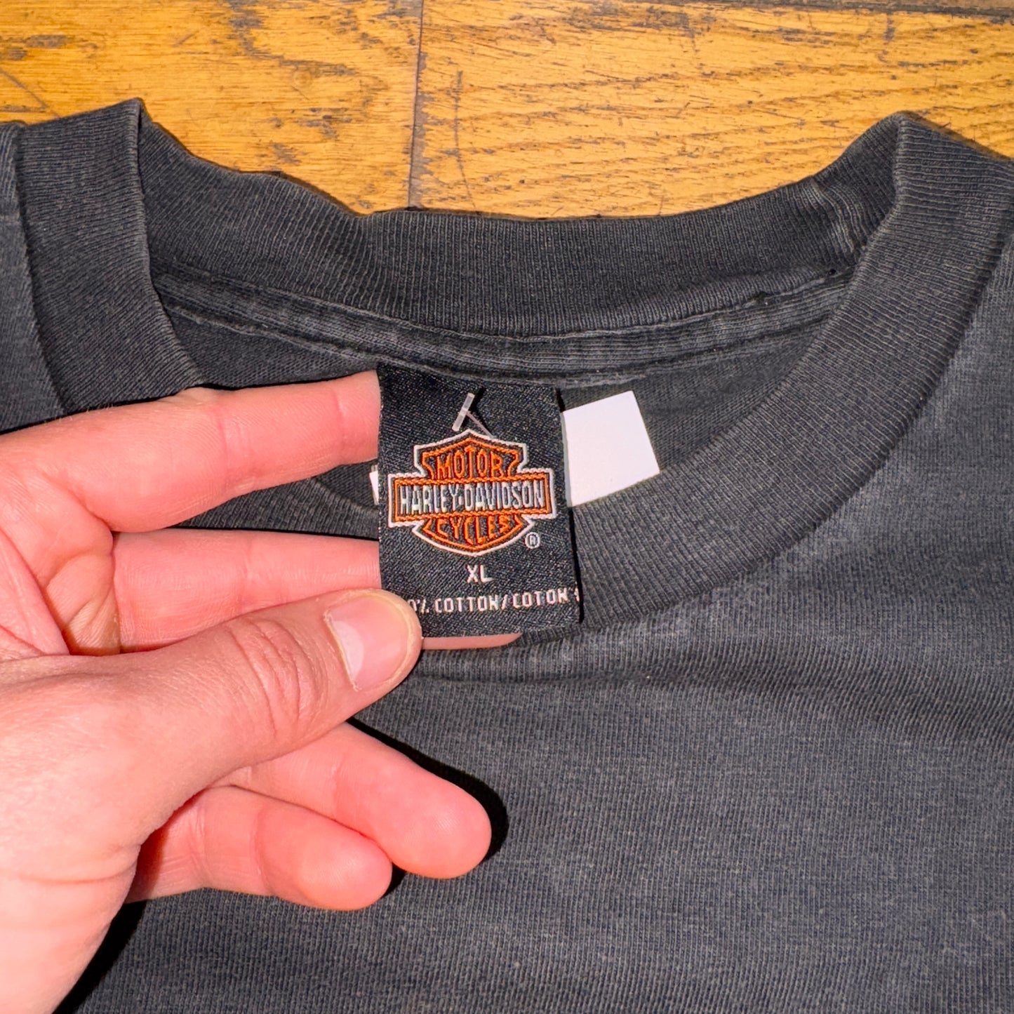 Vintage Harley Davidson Wolf Black Motorbike Graphic T-Shirt - L