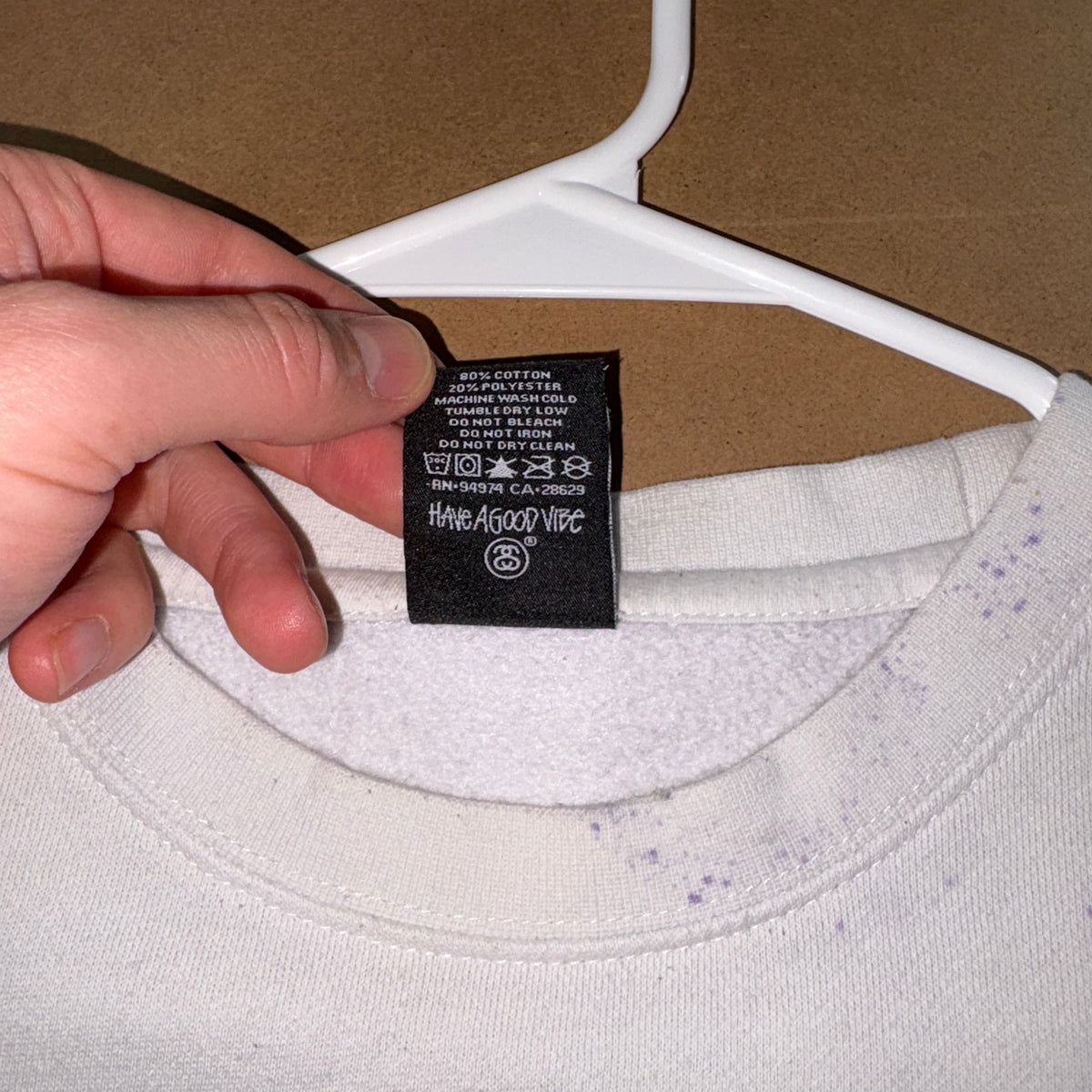 Stussy Noice Dyes White Surfwear Tie Dye Sweatshirt - M