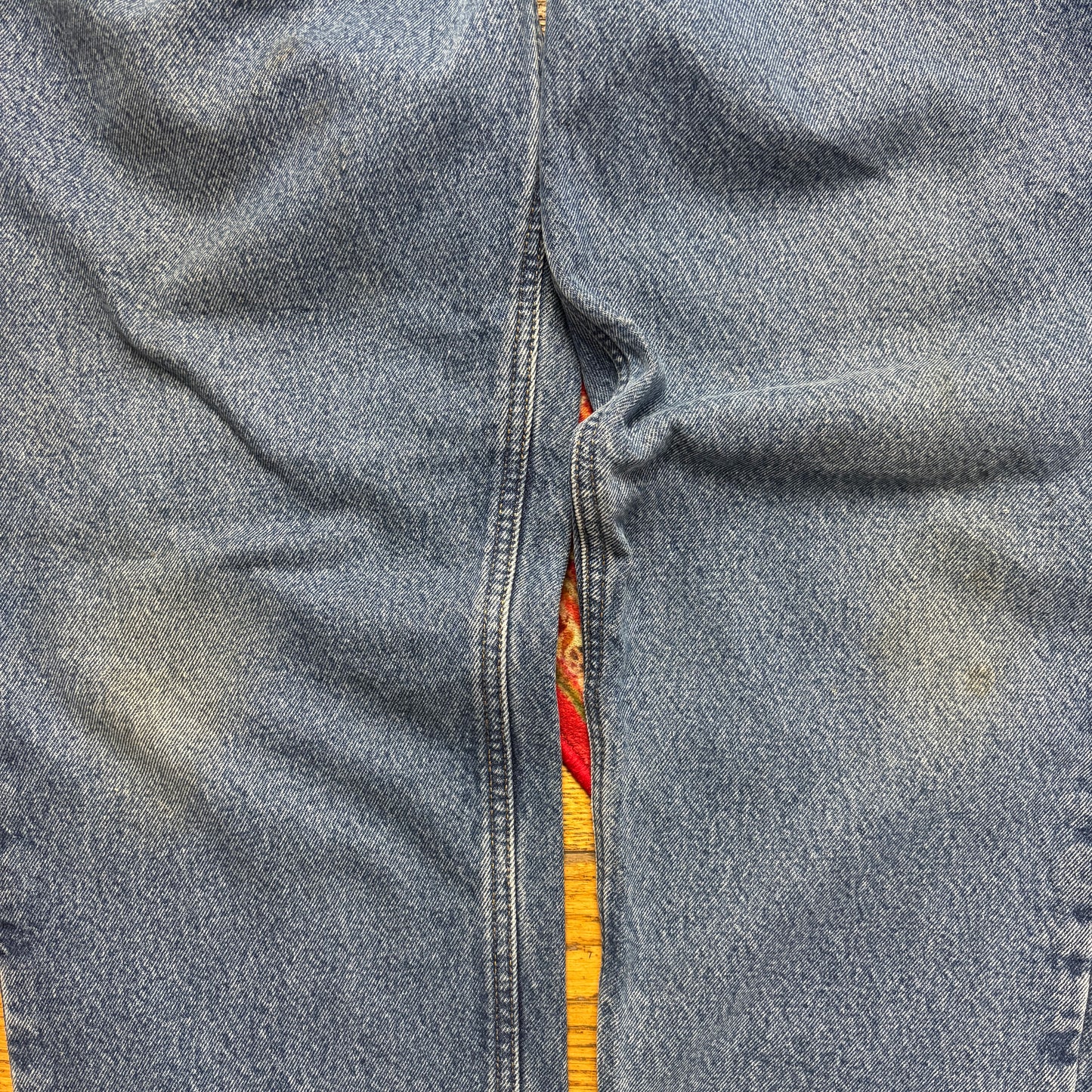 Vintage Carhartt Workwear Carpenter Baggy Blue Jeans - 34L