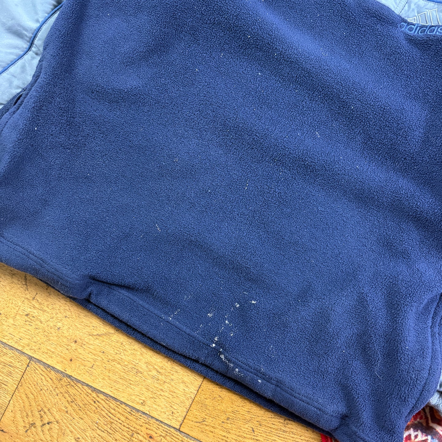 Vintage 90s Adidas Blue Fleece Embroidered Sweatshirt - L