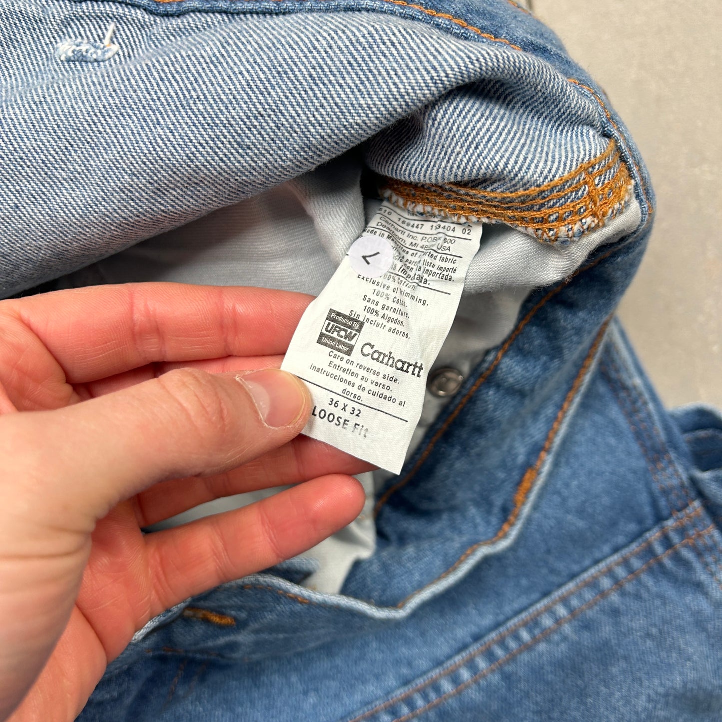 New Carhartt Double Knee Carpenter Baggy Blue Jeans - 38