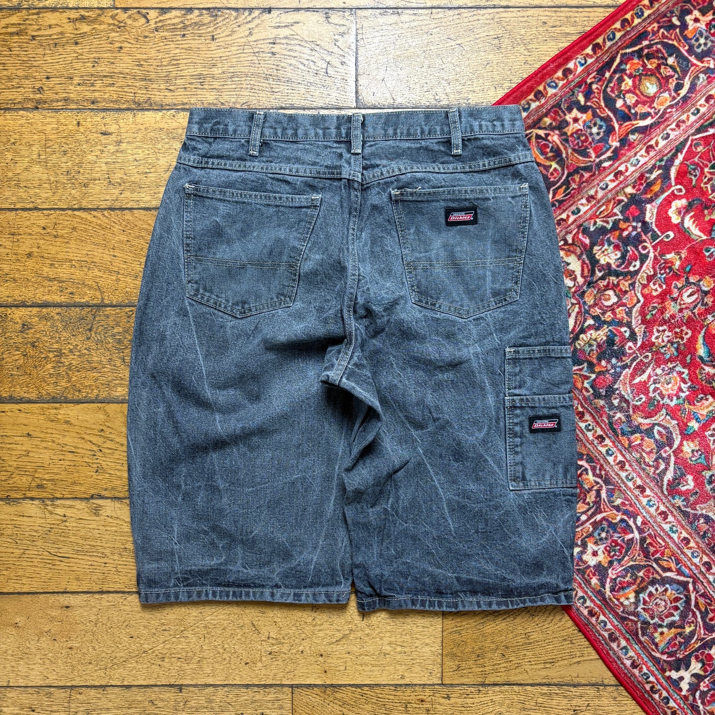 Vintage Dickies Workwear Carpenter Grey Baggy Shorts - 32