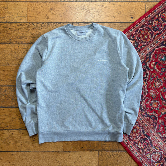 Vintage Carhartt WIP Grey Embroidered Sweatshirt - M