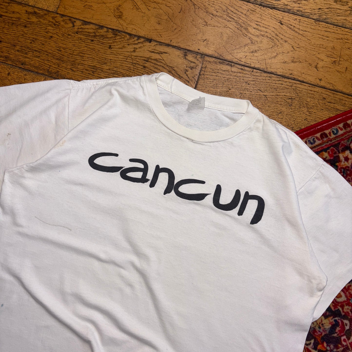 Vintage 90s Cancun White Funny Single Stitch Graphic T-Shirt - XL