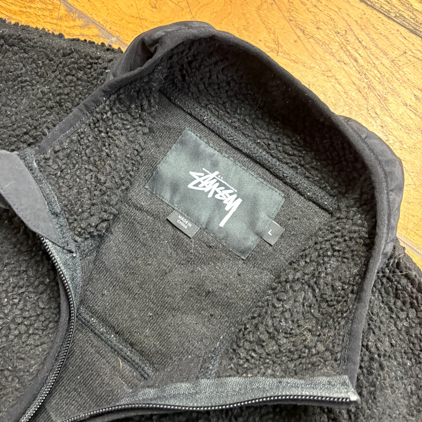 Stussy Black Fleece Jacket  Zip Jumper - L