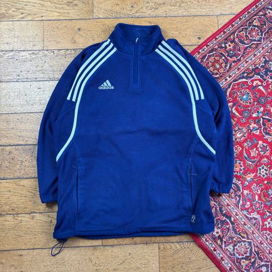 Vintage 90s Adidas Navy Fleece Embroidered Sweatshirt - L