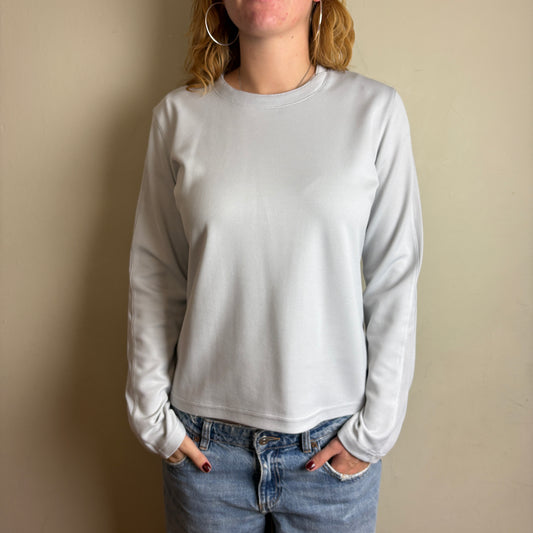 Vintage 90s Nike Swoosh Womens Long Sleeve Waffle Blue T-Shirt - L
