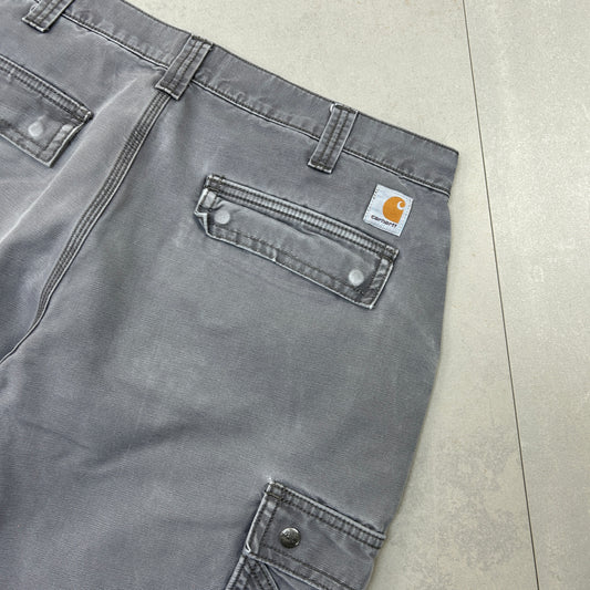 Vintage Carhartt Workwear Baggy Carpenter Grey Shorts - 36