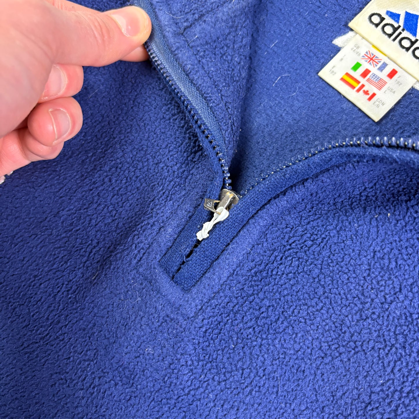 Vintage 90s Adidas Navy Fleece Embroidered Sweatshirt - L