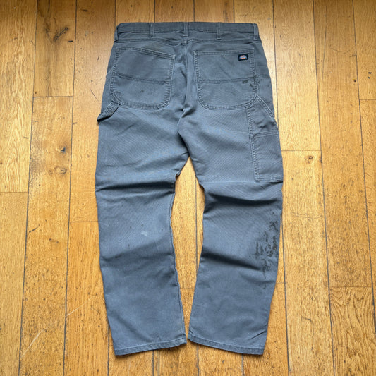 Vintage Dickies Workwear Carpenter Grey Trousers - 34