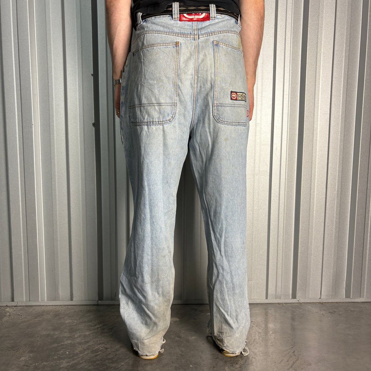 Ecko Unltd Blue Embroidered Japanese Denim Hip Hop Y2K Baggy Jeans - 40S