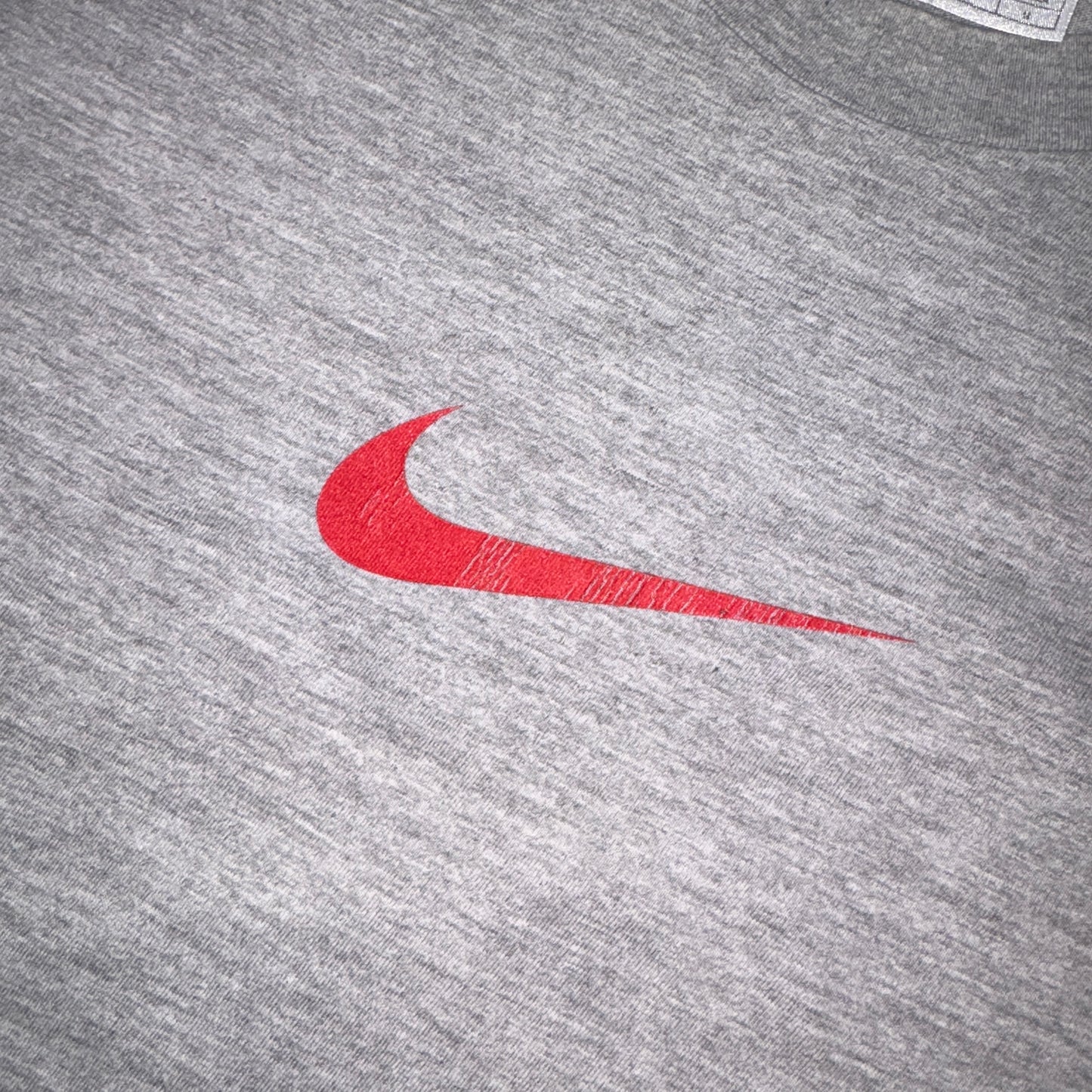 Vintage Nike Grey 90s Swoosh Graphic T-Shirt - L