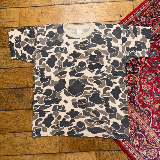 Vintage 90s Single Stitch Brown Camo T-Shirt - S