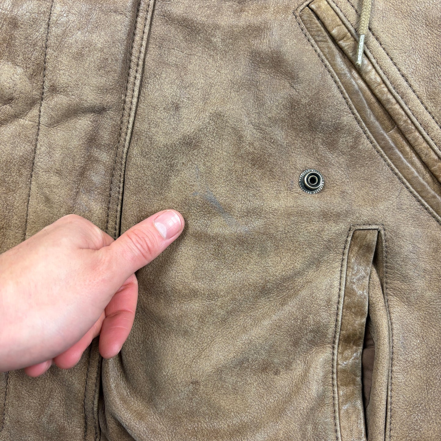 Vintage Bomber Aviator Brown Leather Jacket - M