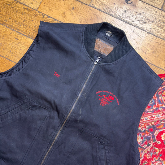 Vintage Black Workwear Carhartt Style Gilet Vest - 2XL