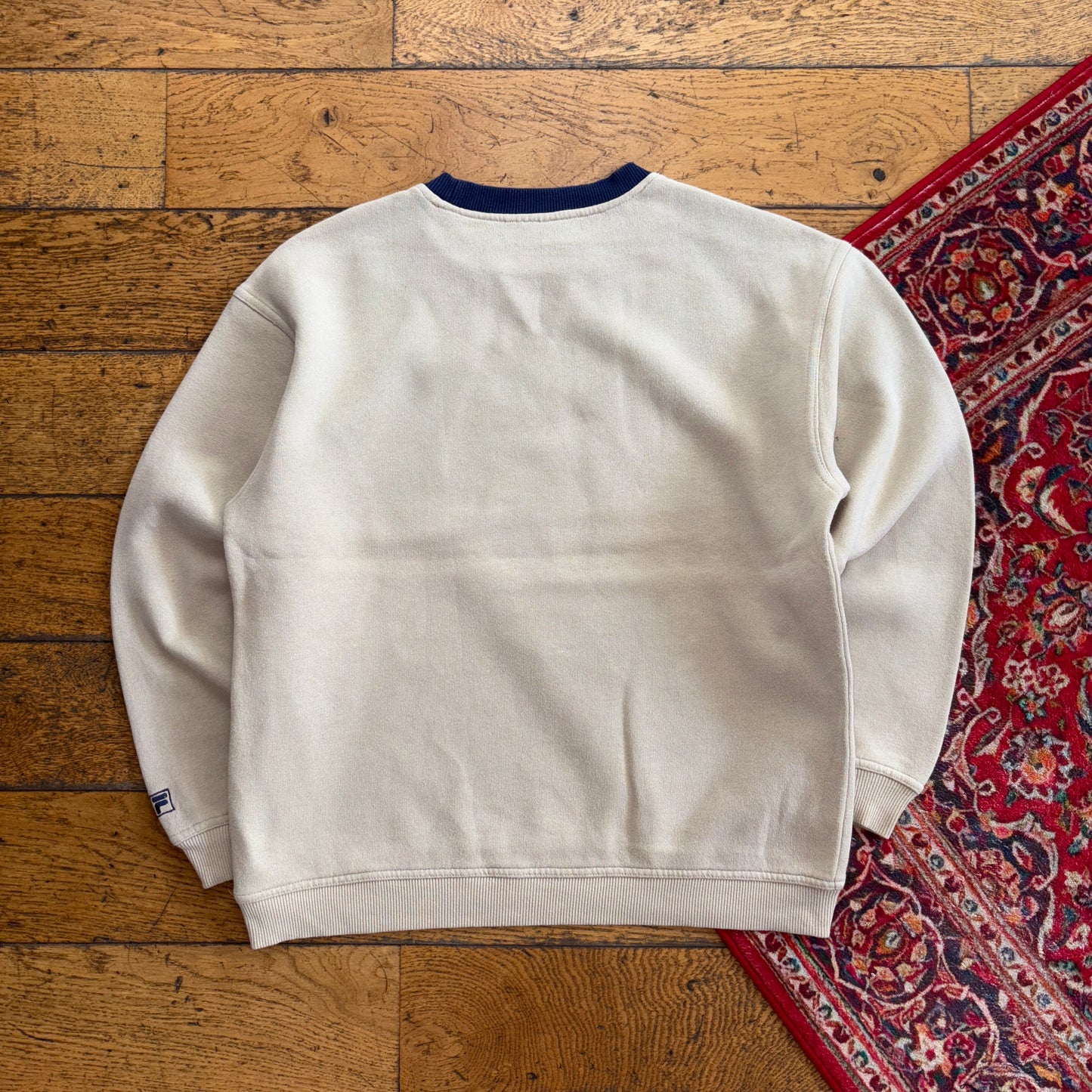 Vintage Fila Cream Embroidered Sweatshirt - M