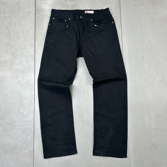 Wrangler black denim straight baggy jeans