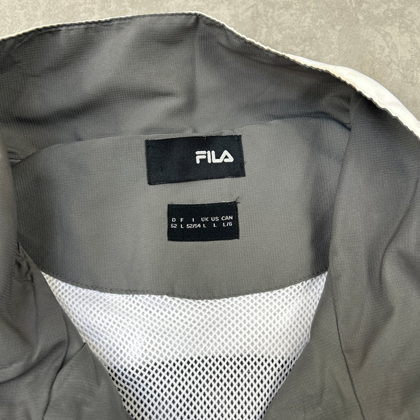 Vintage Fila Grey Tracksuit Track Shell Windbreaker Jacket - M
