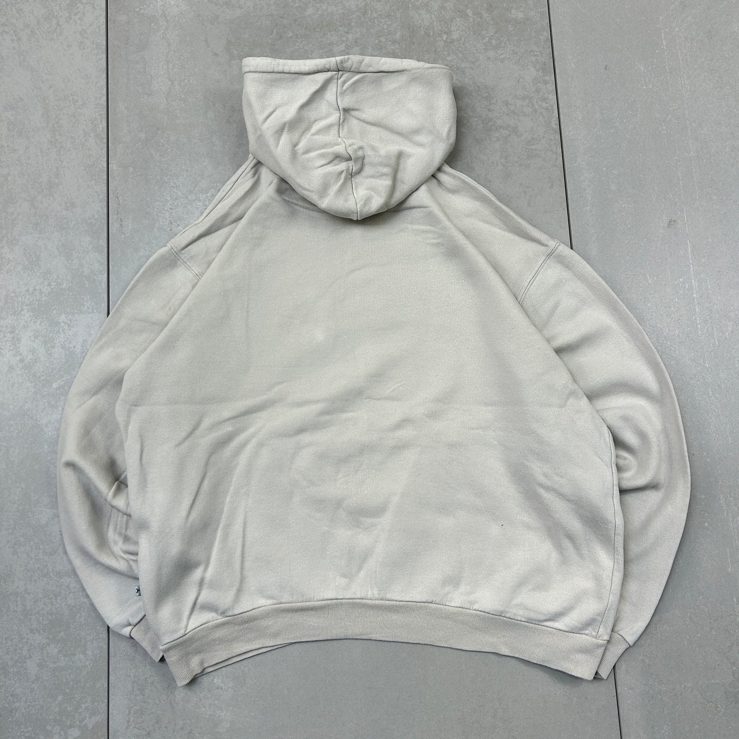 Vintage Fishbone Cream Surfwear Embroidered Hoodie Sweatshirt - M