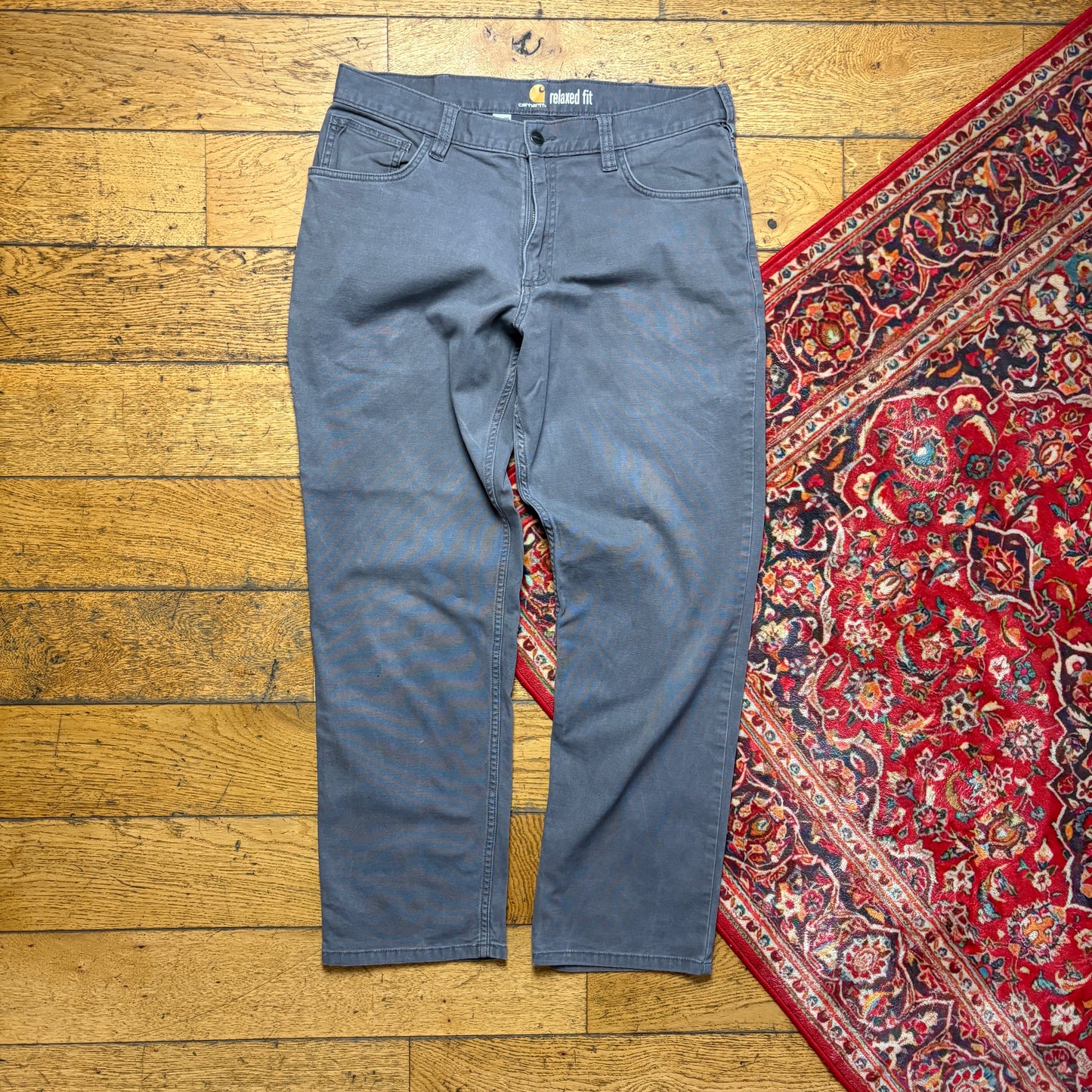 Vintage Carhartt Workwear Carpenter Grey Straight Trousers - 36S