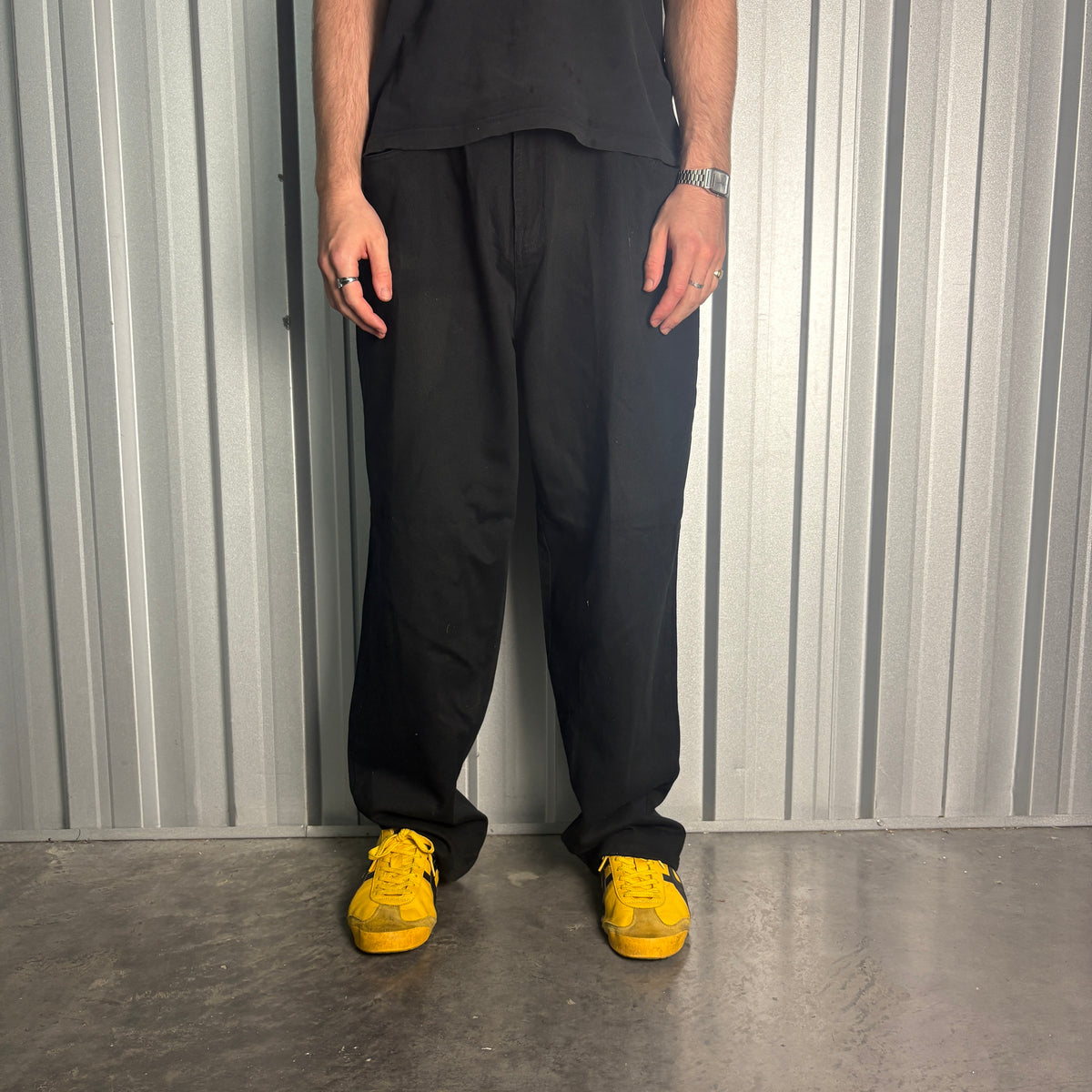 Tommy Hilfiger Black Denim Hip Hop Y2K Baggy Jeans - 38R
