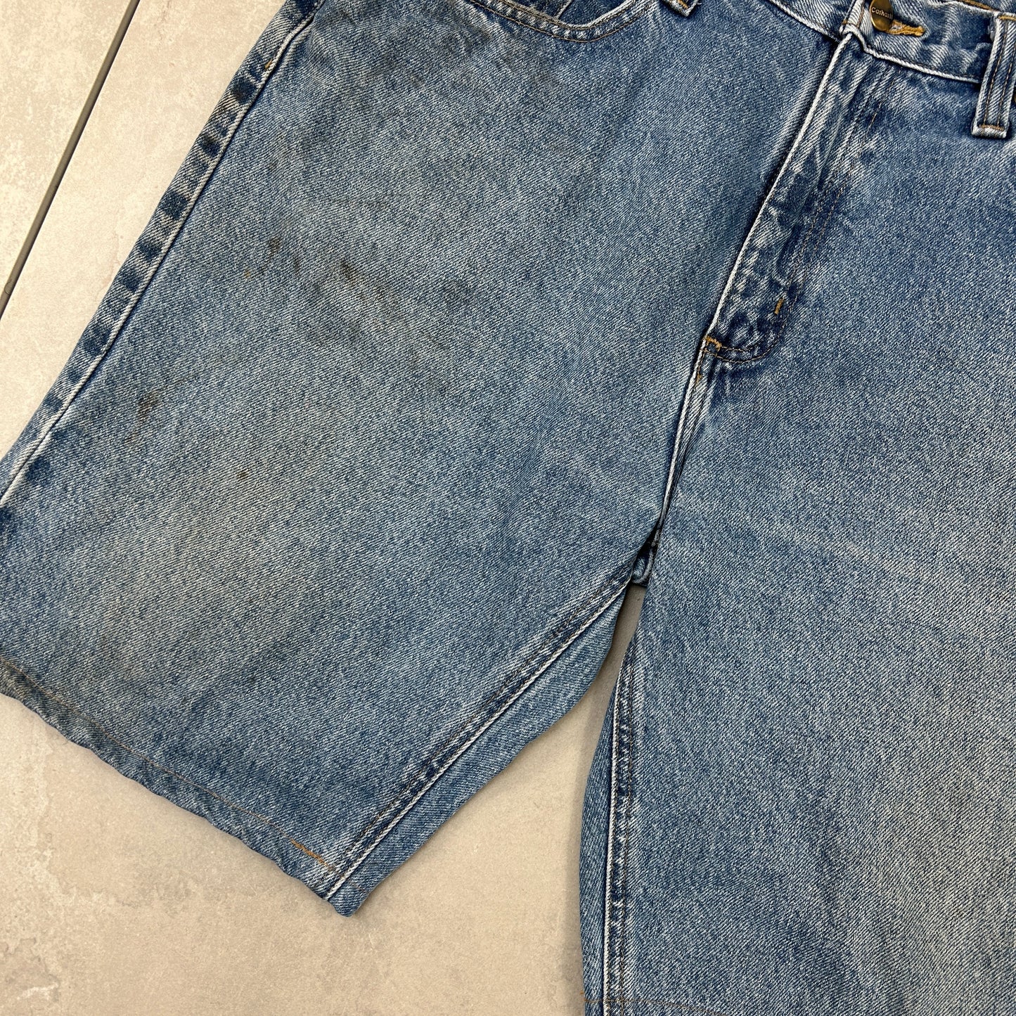 Vintage Carhartt Workwear Baggy Blue Carpenter Shorts - 38