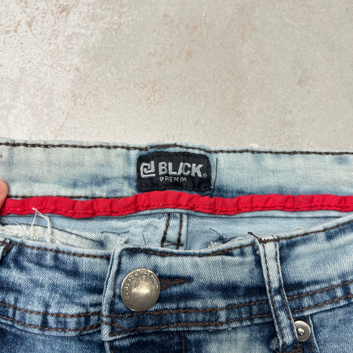 Vintage Hip Hop Acid Wash Blue Shorts Jorts - 33