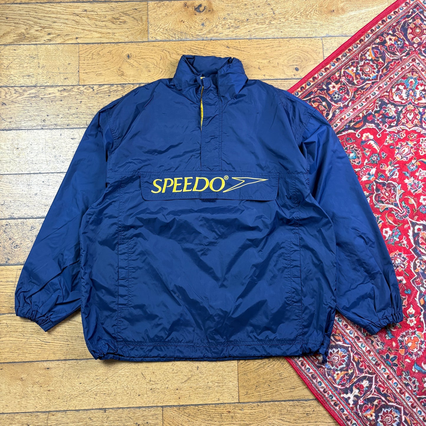 Vintage Speedo Embroidered Navy Waterproof Parka Jacket - L