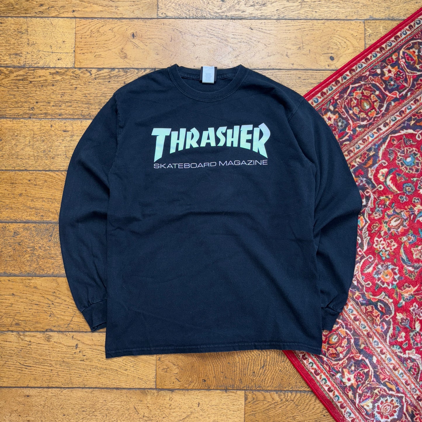 Vintage Thrasher Black Skate Graphic T-Shirt - S