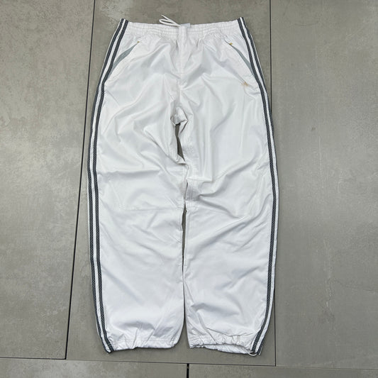 Vintage Adidas White Baggy Tracksuit Sweatpants Track Pants Bottoms - L