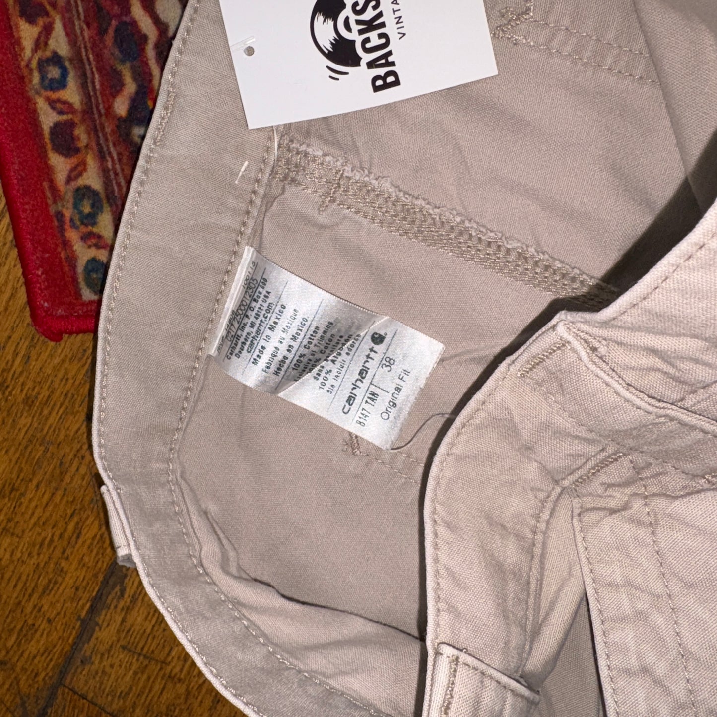 Vintage Carhartt Cream Workwear Baggy Carpenter Shorts - 38