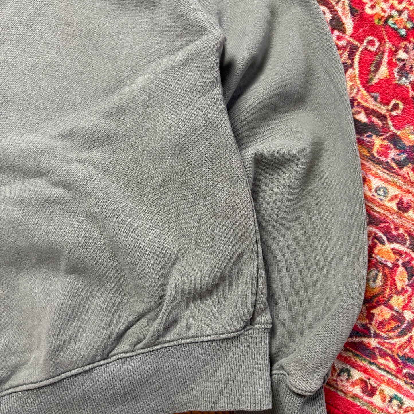 Vintage Stussy Womens Grey Cropped Boxy Embroidered Hoodie Sweatshirt - Size 10