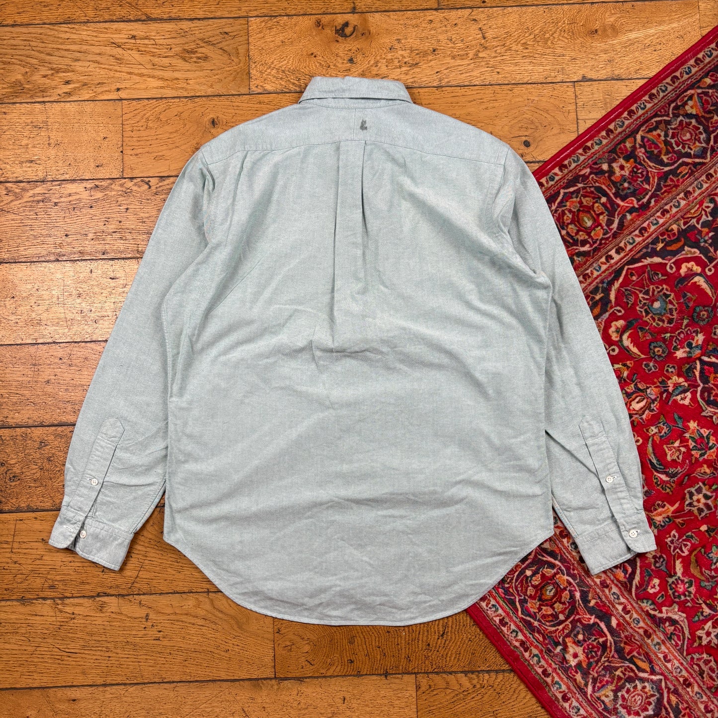 Vintage Ralph Lauren Light Blue Green Embroidered Shirt - M