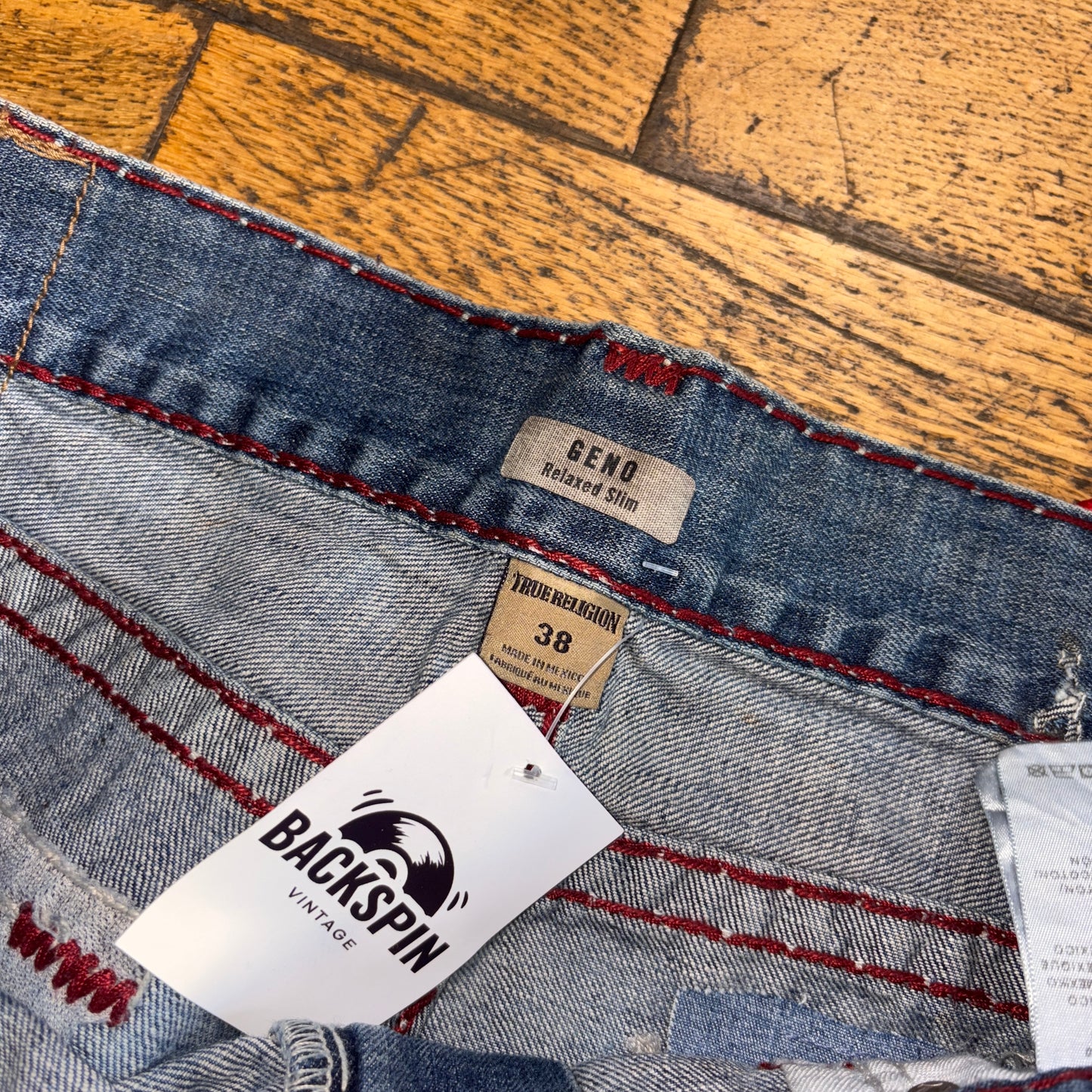Vintage True Religion Blue Embroidered Y2K Shorts Jorts - 42
